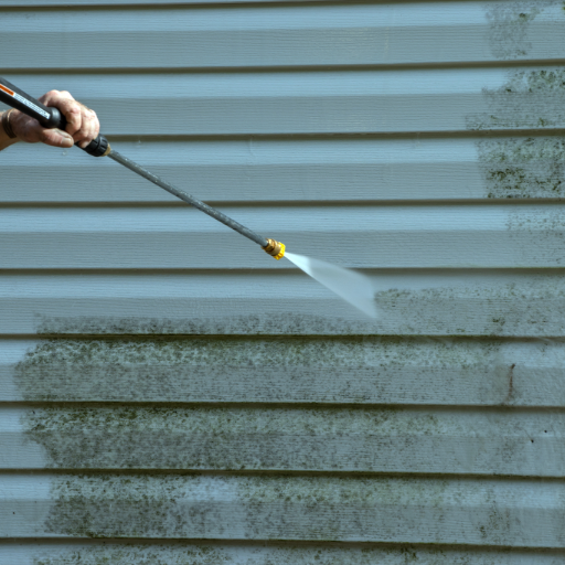 image of pressure washing siding - before and after