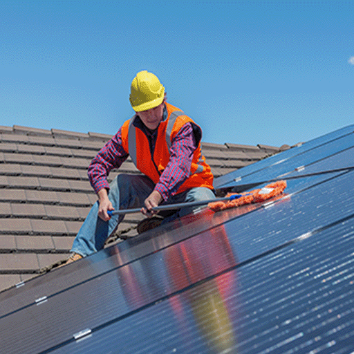 Softwash solar panels and and clay roof cleaning image