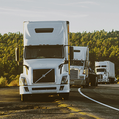 Fleet of Clean Semi Trucks